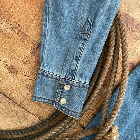 Wrangler Retro Pearl Snap Denim Belted Dress (matching denim belt included) - Picture 9 of 14